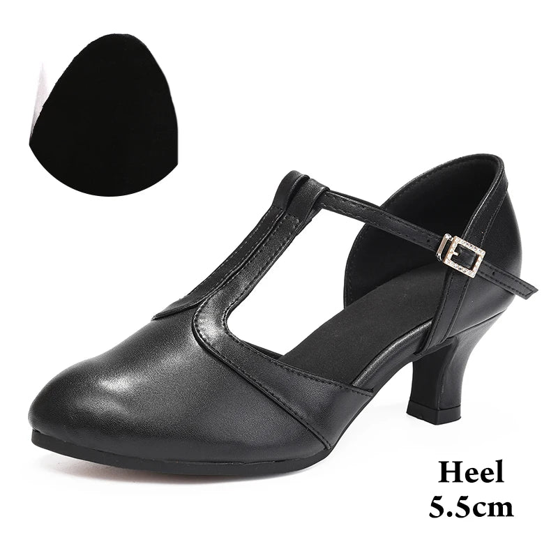 Chaussures de danse modernes pour femmes, pour Tango latin, Salsa, salle de bal sociale, carrées, chaussures d'entraînement pour dames/filles, talons 5.5/7.5cm