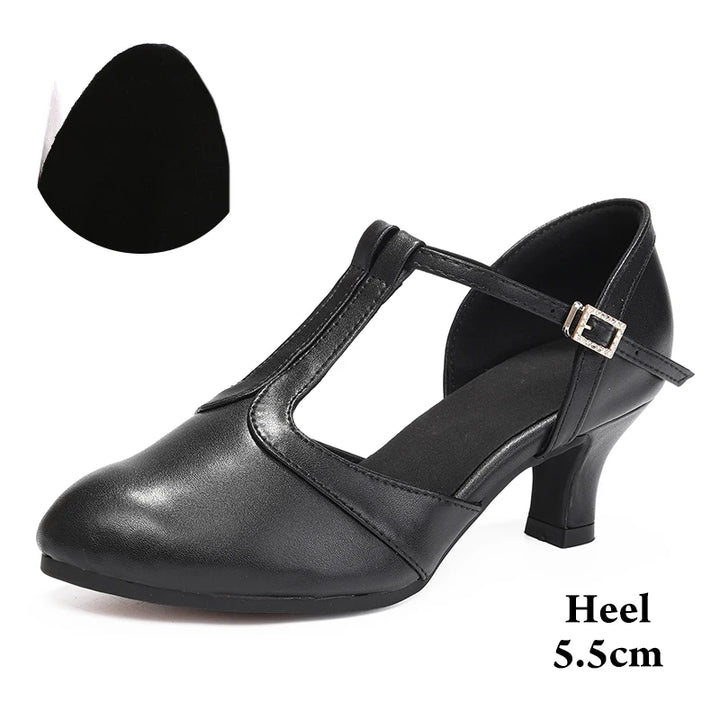 Chaussures de danse modernes pour femmes, pour Tango latin, Salsa, salle de bal sociale, carrées, chaussures d'entraînement pour dames/filles, talons 5.5/7.5cm