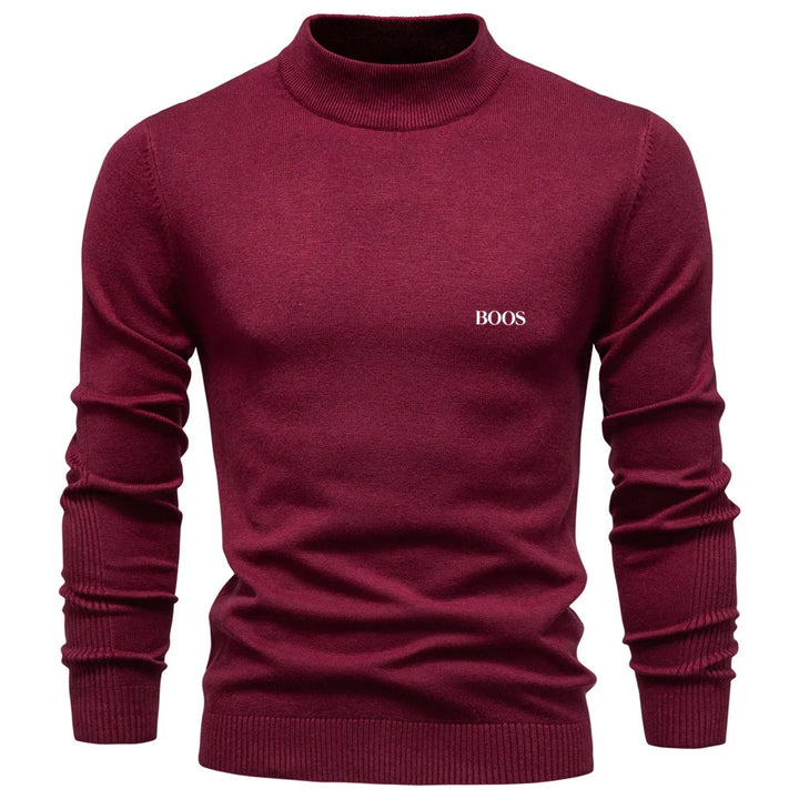 Pull homme col mi-haut à coupe ajustée, élégant et confortable