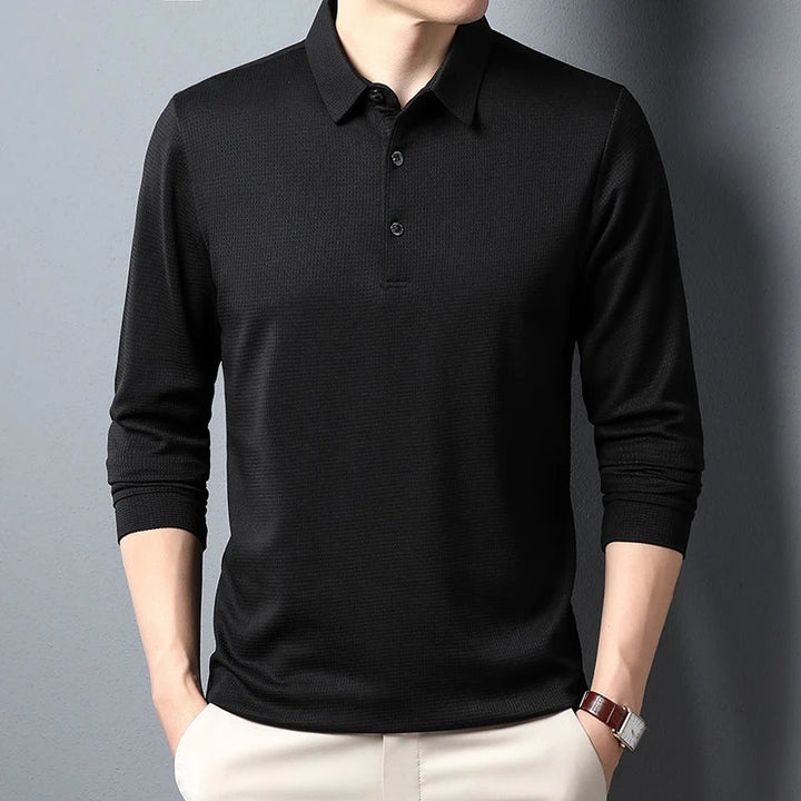LAURENT MONACO | POLO EN TRICOT À MANCHES LONGUES POUR HOMMES