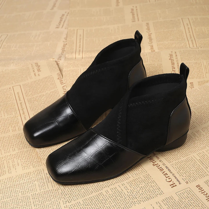 Bottines rétro à bout carré pour femmes, bottes confortables et polyvalentes à talons bas pour les déplacements, nouvelle collection automne hiver 2025
