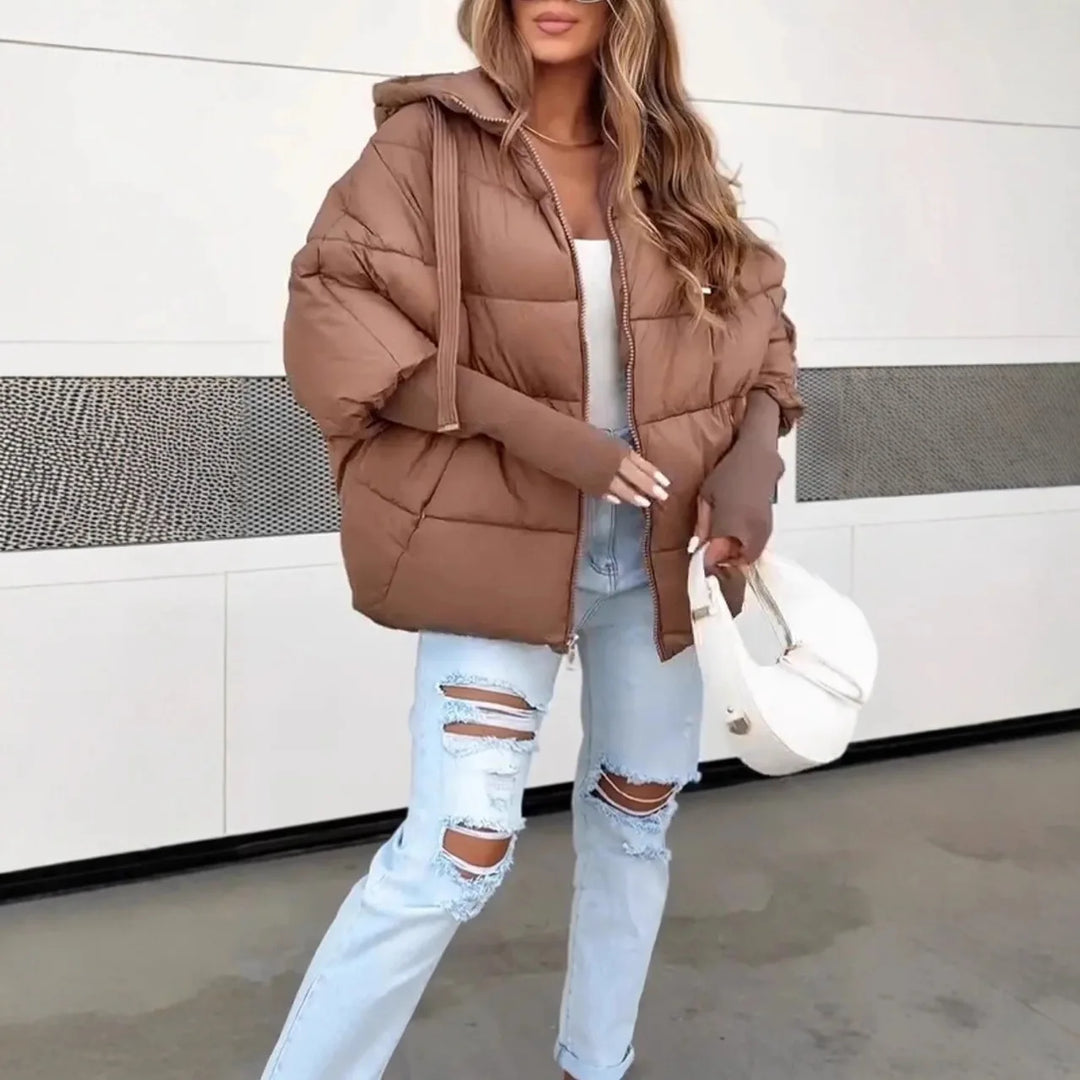 Manteaux matelassés à capuche pour femmes, nouvelle mode européenne et américaine, couleur unie, décontracté, tendance, élégant, manches longues, vêtements féminins Parkas