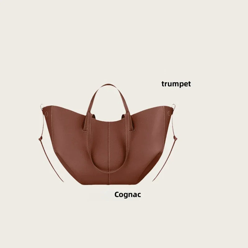Sac à ailes portatif de luxe de grande capacité, sac à bandoulière décontracté pour femmes, sac fourre-tout sous les bras en cuir, 2025