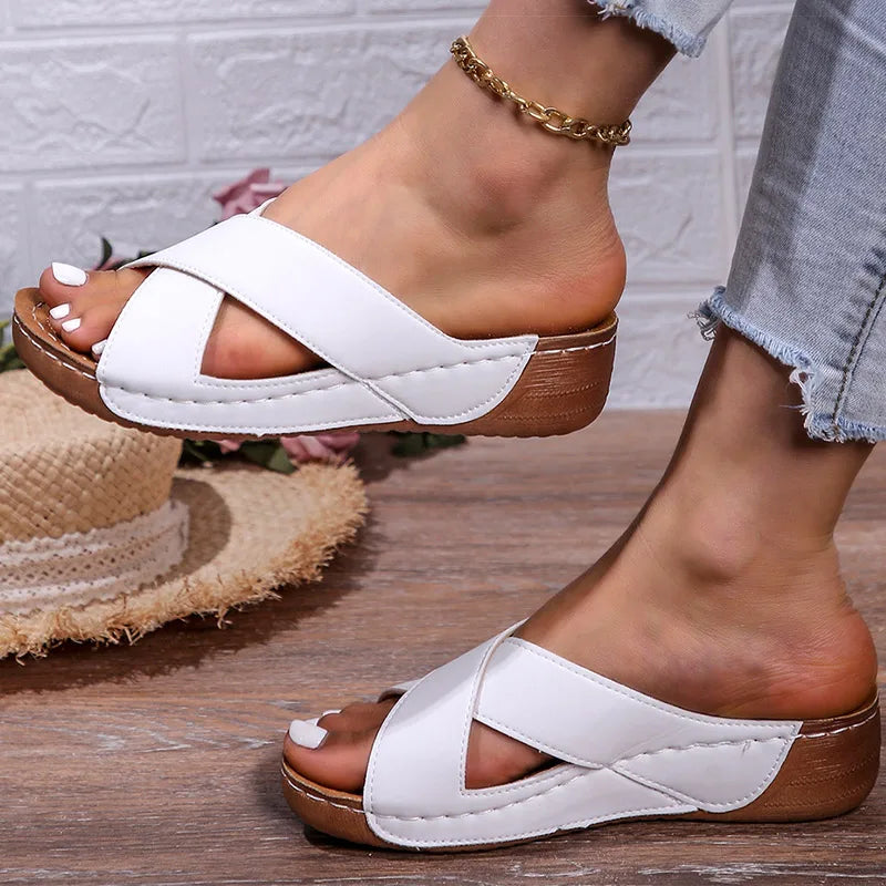 Sandales pour femmes 2025 chaussures d'été femmes talons sandales décontracté intérieur extérieur femmes pantoufles sandales d'été à talons Sandalias Mujer