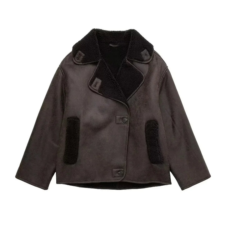 MUJER 2025 femme épais Faux cuir vestes pour femmes automne hiver manteaux chauds femme Demi-saison en peluche veste femmes vêtements d'extérieur