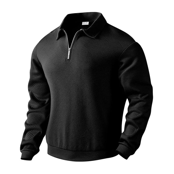Pull homme col zippé à allure élégante et confort moderne
