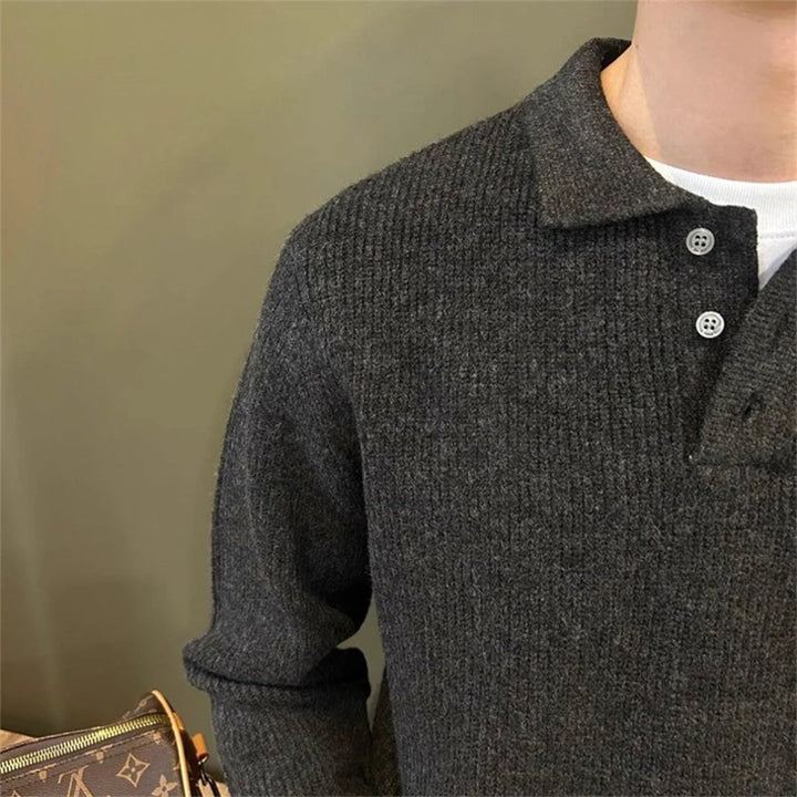 Hommes pull Polo mâle pull pull solide épaissir automne hiver grande taille 3XL 4XL corée japon mode vêtements hommes tricots
