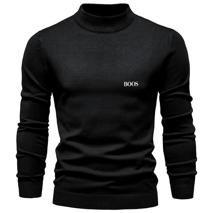 Pull homme col mi-haut à coupe ajustée, élégant et confortable