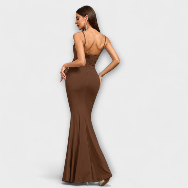 Mode Lumiére™ Callie - Robe Élégante avec Volants