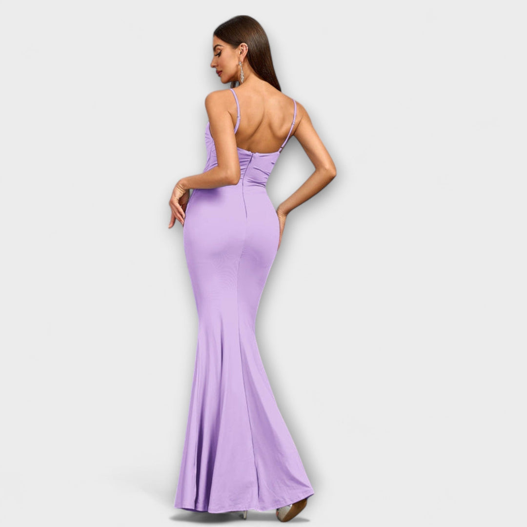 Mode Lumiére™ Callie - Robe Élégante avec Volants