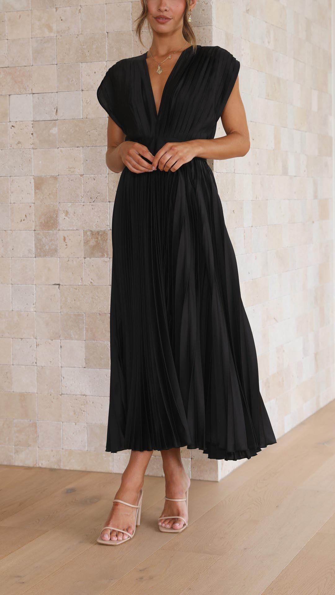 Mode Lumiére™| Robe Élégante en Plis