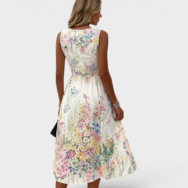 Noémie | Robe midi fleurie élégante