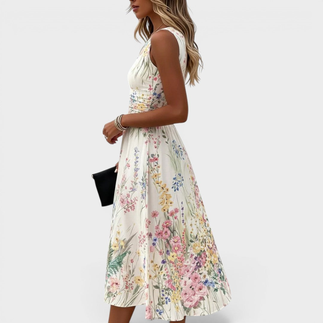 Noémie | Robe midi fleurie élégante