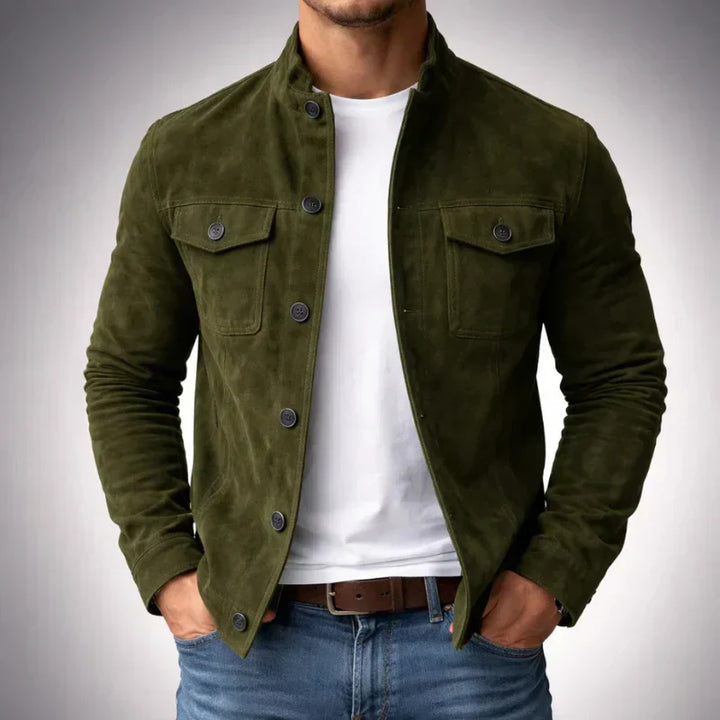 Mode Lumiére™ | Veste en daim boutonnée pour homme
