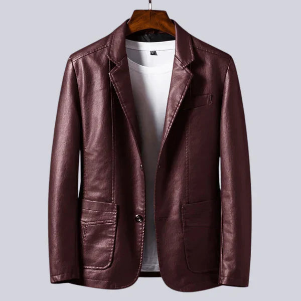 Duval Paris™| Veste en cuir léger pour homme avec doublure en coton