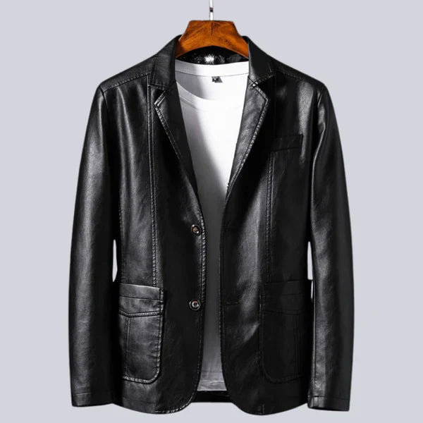 Duval Paris™| Veste en cuir léger pour homme avec doublure en coton