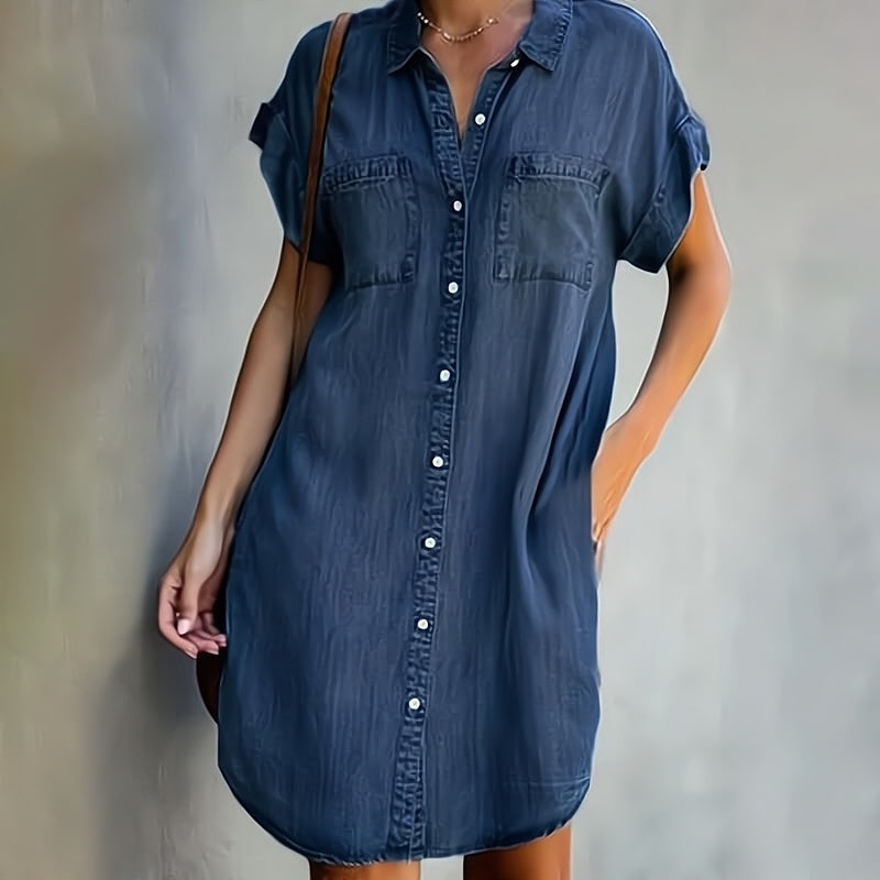 Helen - Robe Chemise en Denim