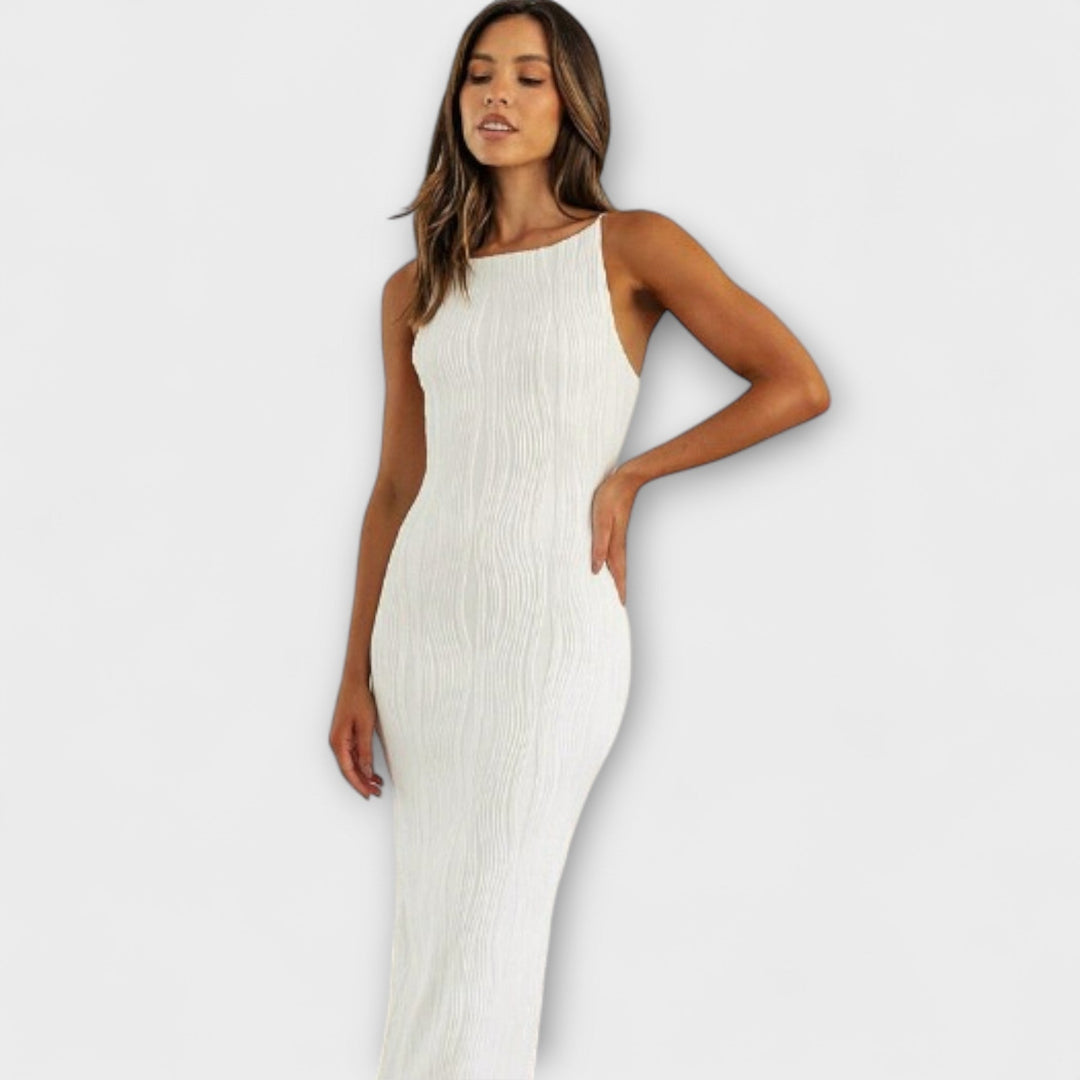 Robes maxi sans manches élégantes avec fronces