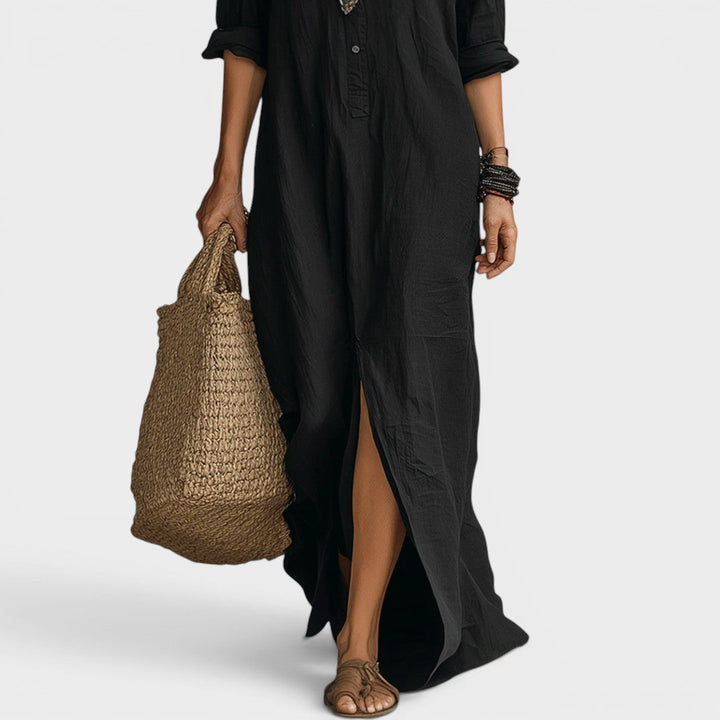 Amélie | Robe longue boutonnée