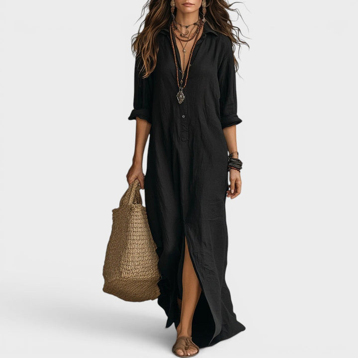 Amélie | Robe longue boutonnée