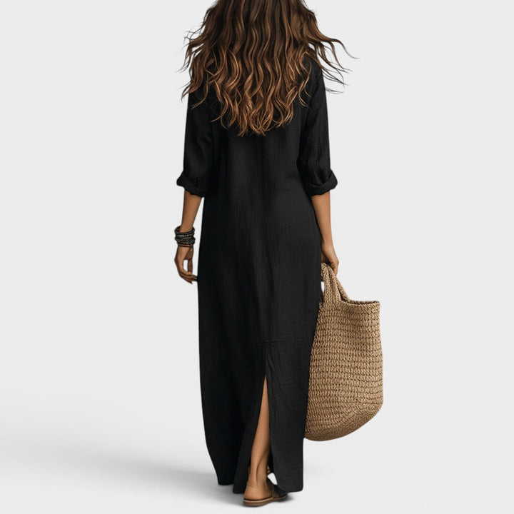 Amélie | Robe longue boutonnée