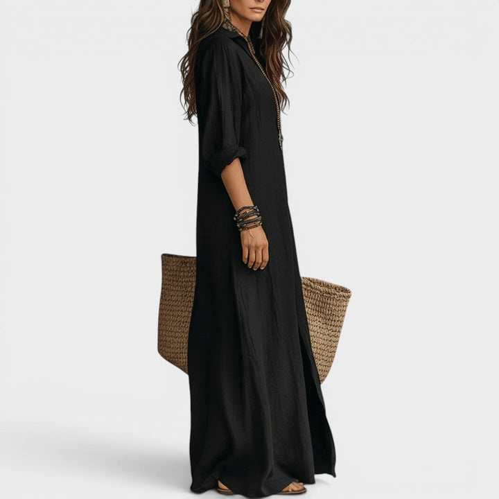 Amélie | Robe longue boutonnée
