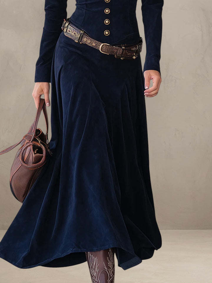 DANIA | ROBE MIDI EN SUEDE
