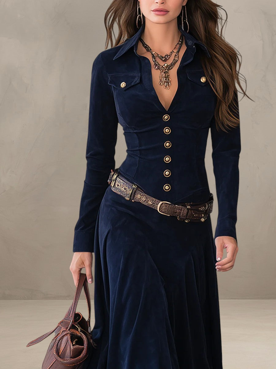 DANIA | ROBE MIDI EN SUEDE