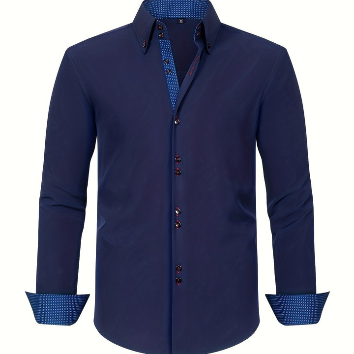 Mode Lumiére™ | CHEMISE ÉLÉGANTE LÉGÈRE AVEC DÉTAILS CONTRASTÉS