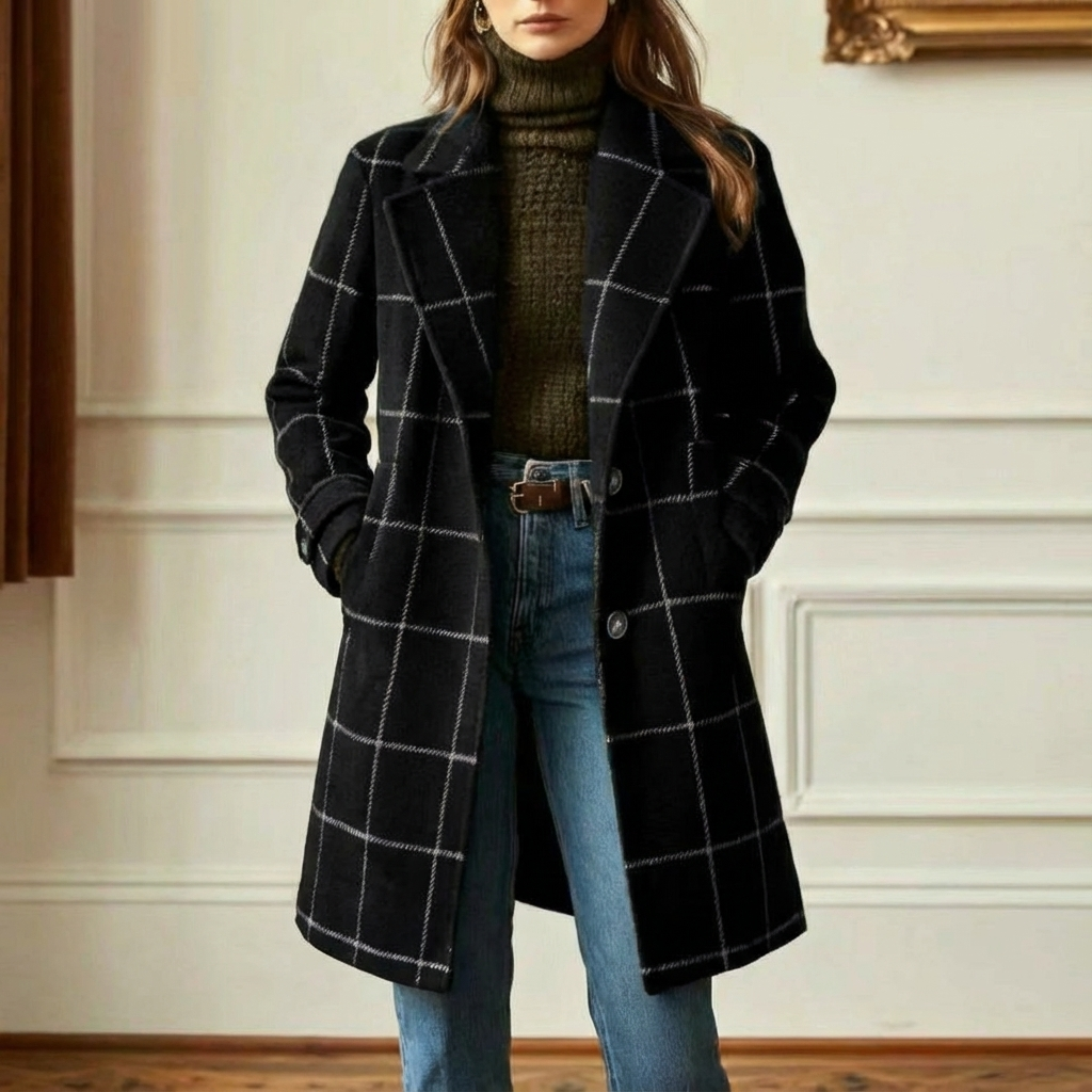 Arvae – Manteau à carreaux raffiné