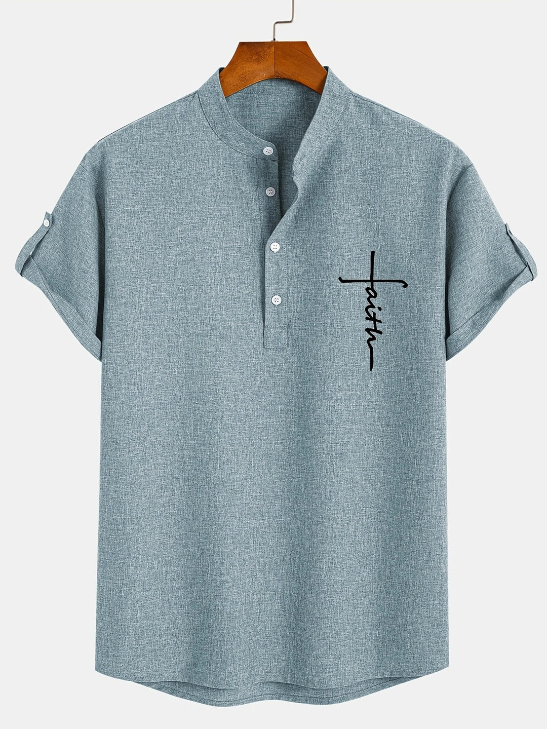 Leblanc™ | Chemise élégante à manches courtes et col montant
