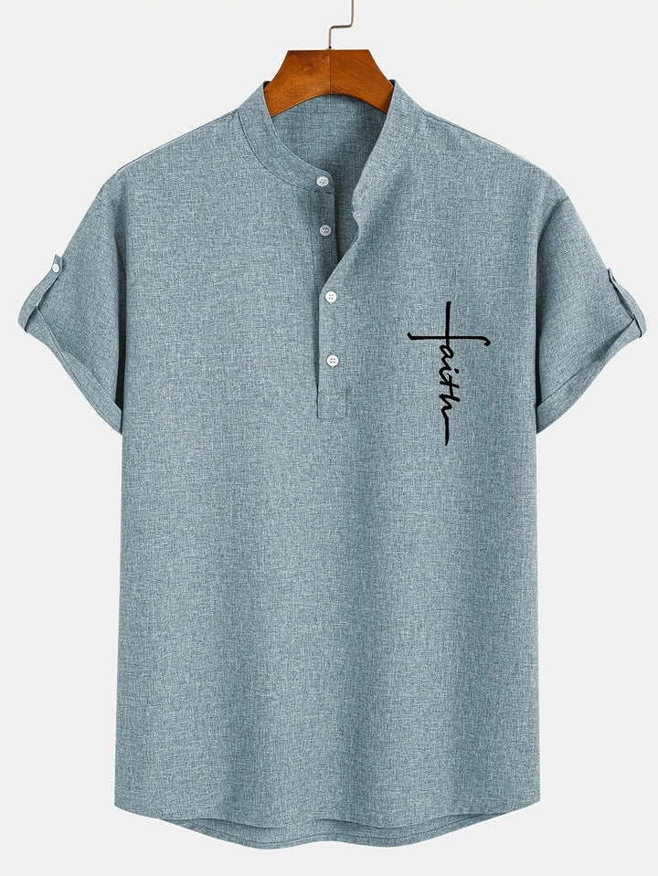 Leblanc™ | Chemise élégante à manches courtes et col montant
