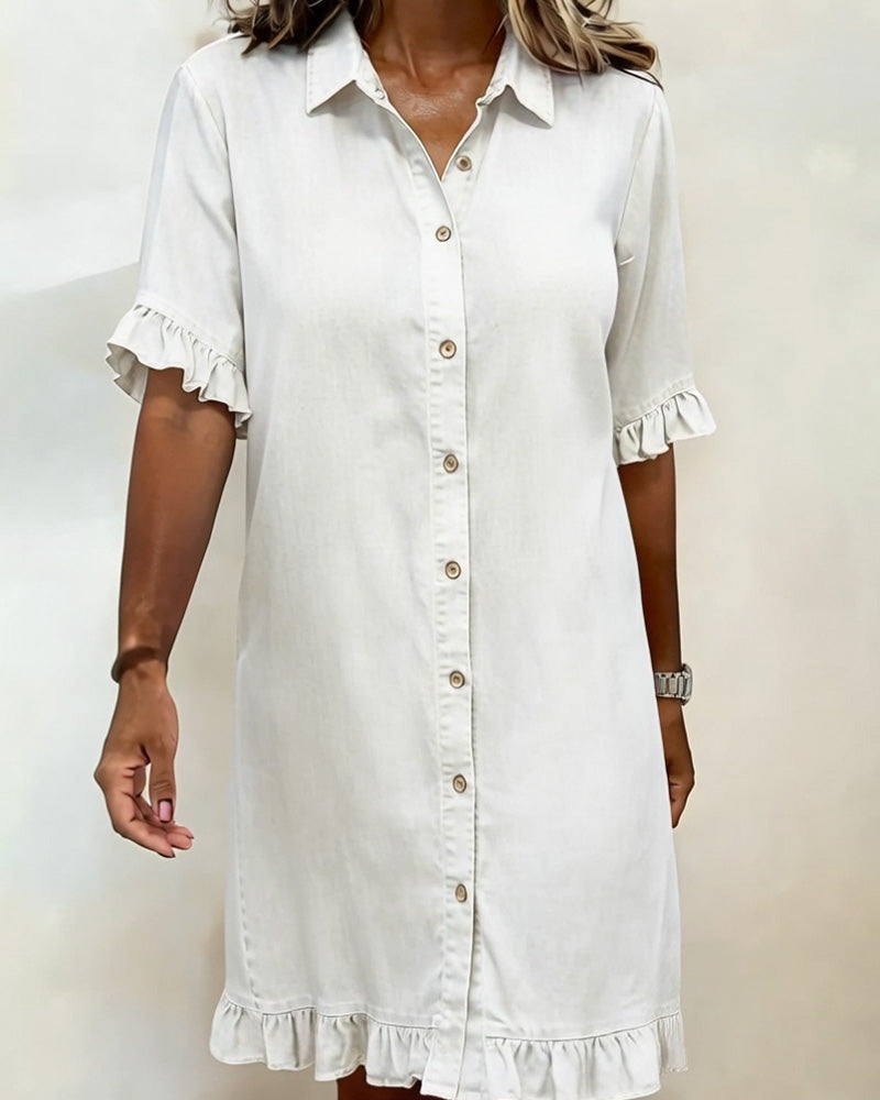 Mode Lumiere™ | Robe en Denim Confortable avec Plis Flatteurs