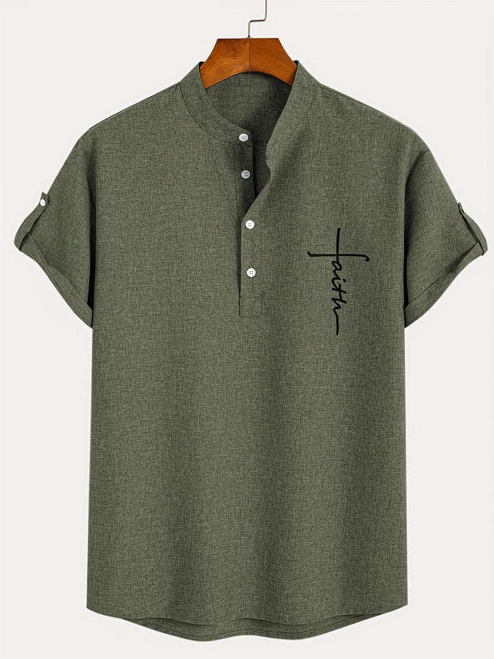 Leblanc™ | Chemise élégante à manches courtes et col montant