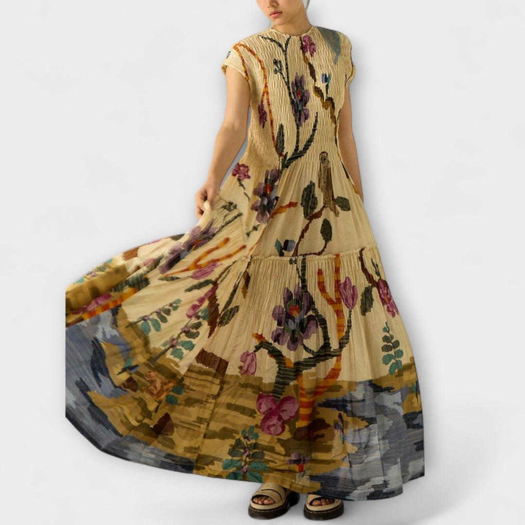 Amara - Robe plissée avec motif animal
