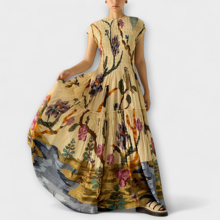 Amara - Robe plissée avec motif animal
