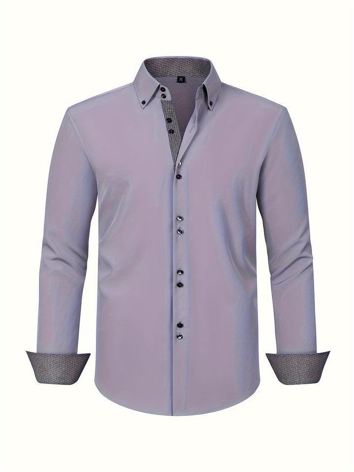Mode Lumiére™ | CHEMISE ÉLÉGANTE LÉGÈRE AVEC DÉTAILS CONTRASTÉS