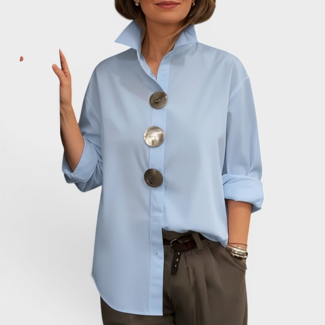 Élodie™ | Blouse chic à col montant
