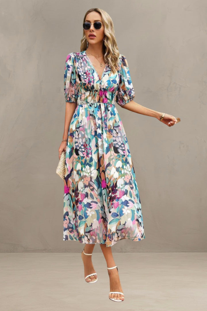ASTELLA | ROBE MIDI FLORALE FLATTEUSE
