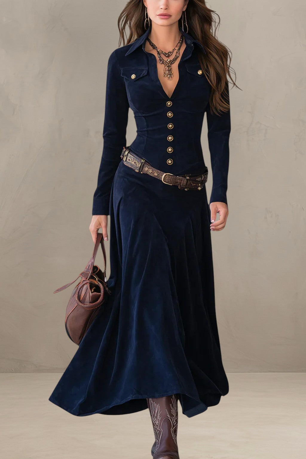 DANIA | ROBE MIDI EN SUEDE