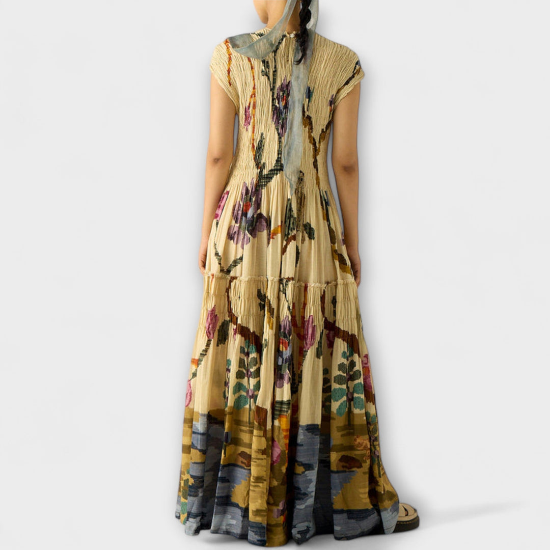 Amara - Robe plissée avec motif animal