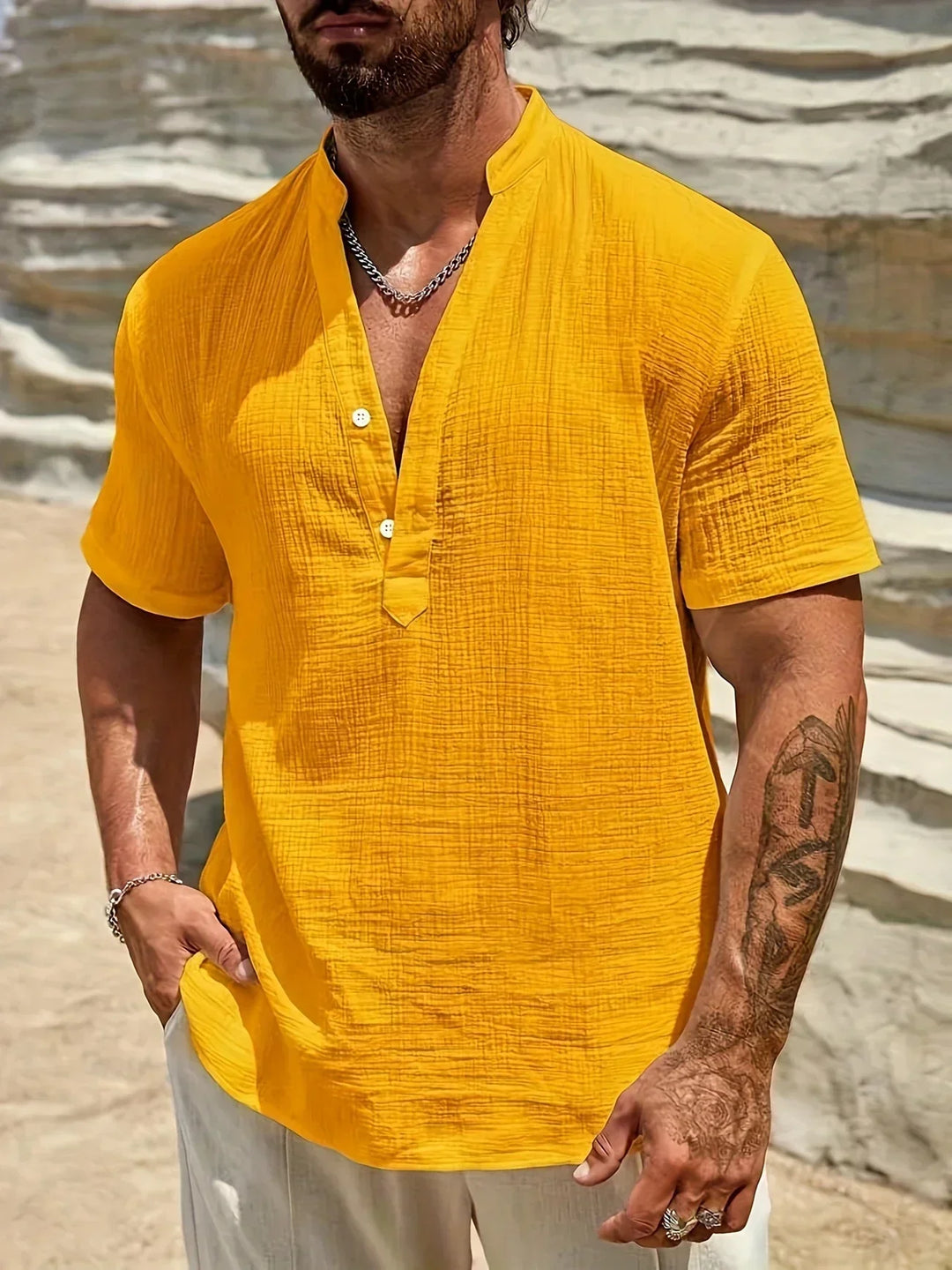 Leblanc™ | Chemise d’été élégante à col montant