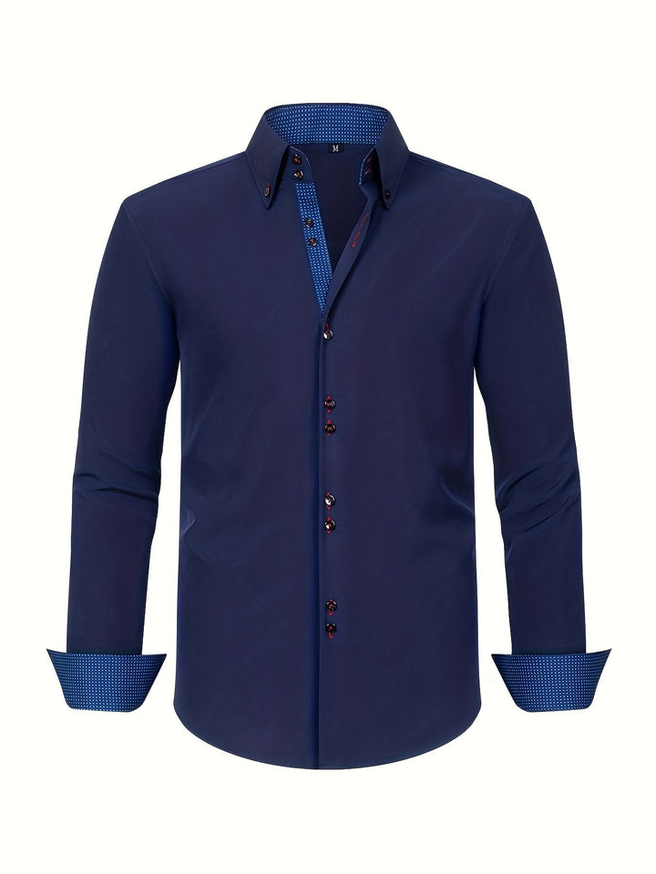 Mode Lumiére™ | CHEMISE ÉLÉGANTE LÉGÈRE AVEC DÉTAILS CONTRASTÉS