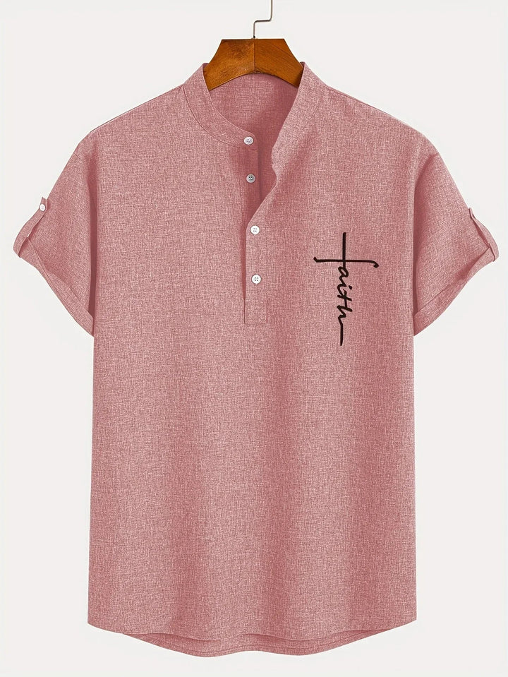 Leblanc™ | Chemise élégante à manches courtes et col montant