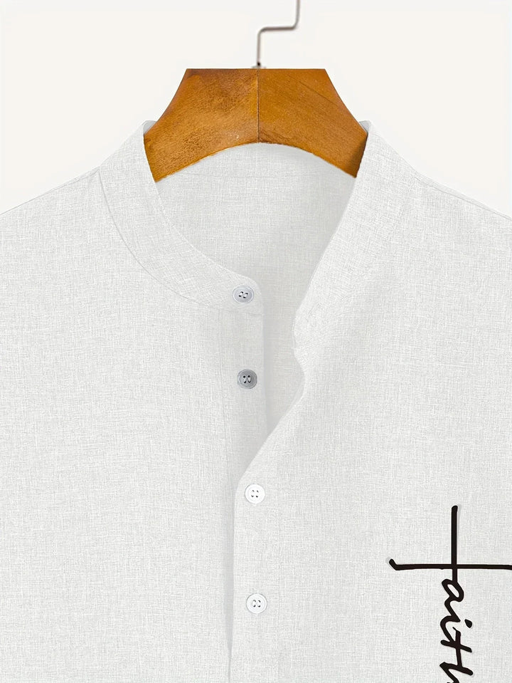 Leblanc™ | Chemise élégante à manches courtes et col montant