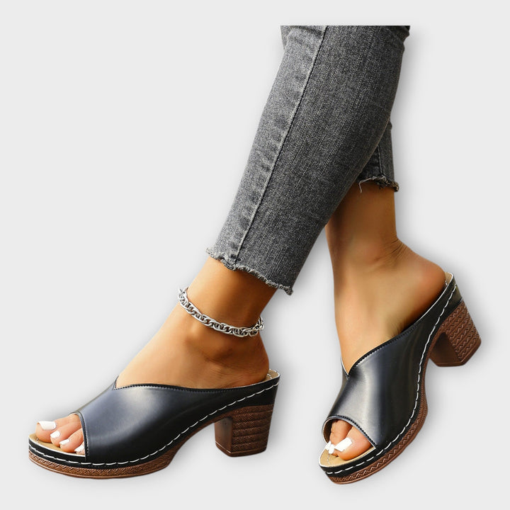 Mode Lumiére™ Sandales à Talon Épais et Talon Ouvert