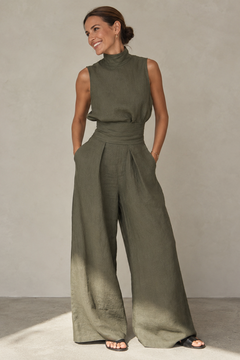 Mode Lumiére™| Combinaison Bambou Lin, Fluide et Élégante