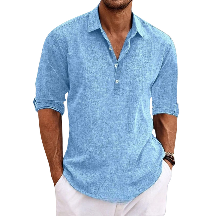 Mode Lumiere™ Chemise en Lin Minimaliste Style Estival Élégant