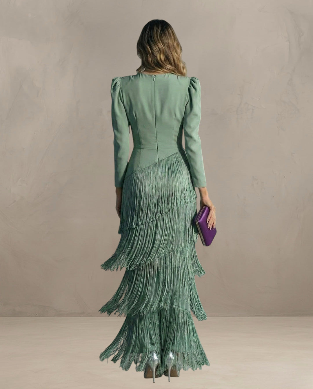 KLARA | ROBE ÉLÉGANTE AVEC MANCHES À FRANGES