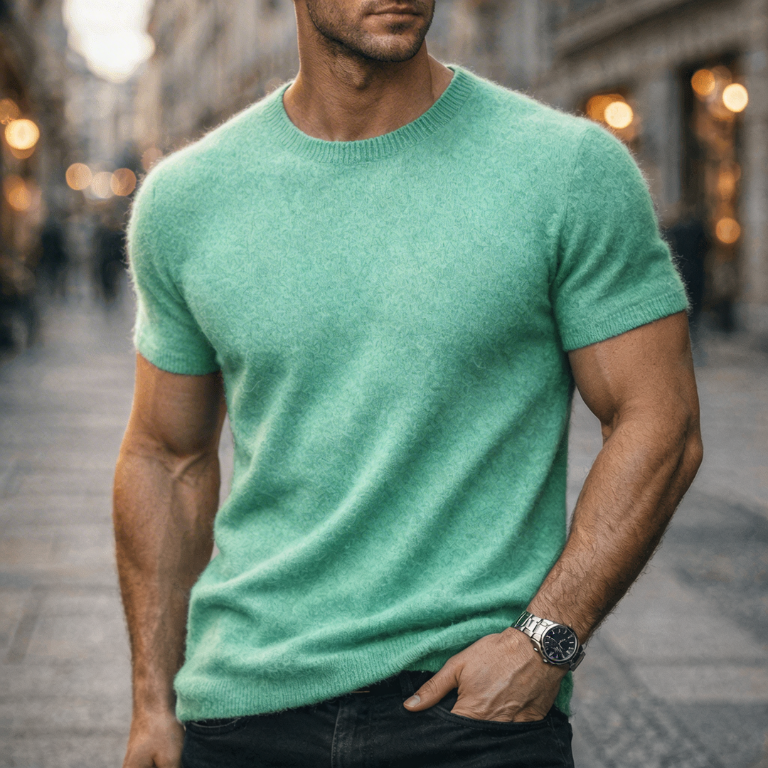 LAURENT MONACO | T-SHIRT EN MAILLE REFINÉ POUR HOMMES